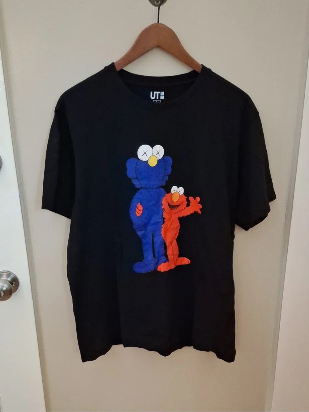 Black Kids' Sesame Street Graphic Tee with Blue & Red Characters
